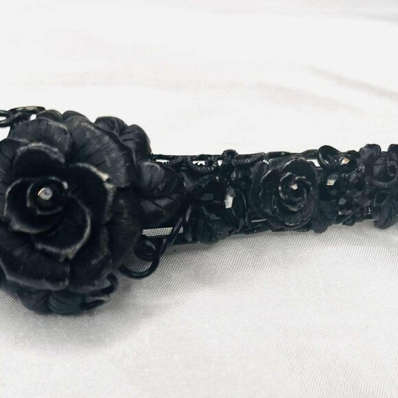 Vintage Black Rose Metal Hair Barrette – Gothic Style, 1990s - Picture 9 of 9